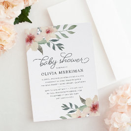 Inbjudan till Peach Blommar Baby Shower