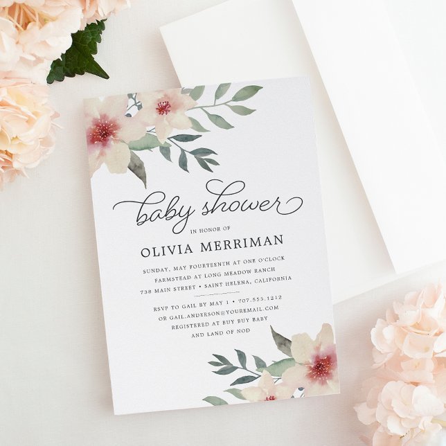 Inbjudan till Peach Blommar Baby Shower (Skapare uppladdad)