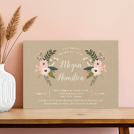 Inbjudan till Peach Meadow Kraft Baby Shower