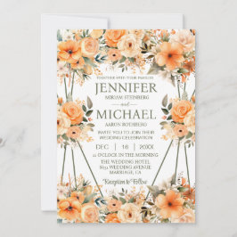 Inbjudan till Peach Ro sommar Vår bröllop