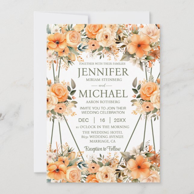 Inbjudan till Peach Ro sommar Vår bröllop (Framsida)