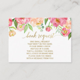 Inbjudan till Peach & Rosa Peony Bok-begäran infog