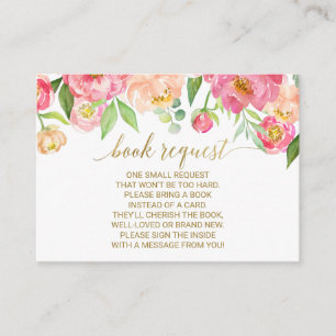 Inbjudan till Peach & Rosa Peony Bok-begäran infog