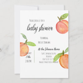Inbjudan till Peach Watercolor Baby Shower