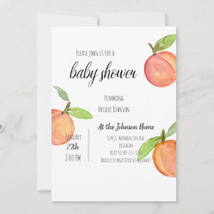 Inbjudan till Peach Watercolor Baby Shower