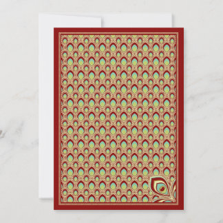 Inbjudan till Peacock Nouveau (Crimson)