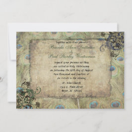 Inbjudan till Peacock Vintage bröllop