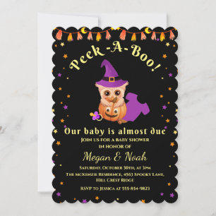 Inbjudan till Peek-A-Boo Halloween Baby Shower