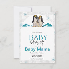 Inbjudan till Penguin Baby Shower