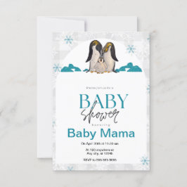 Inbjudan till Penguin Baby Shower