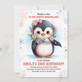 Inbjudan till Penguin Birthday Girl Penguin Birthd