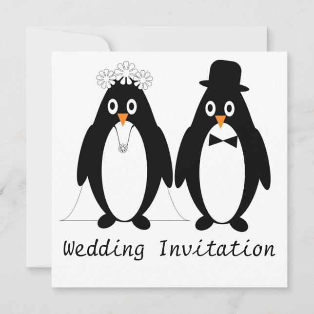 Inbjudan till Penguin Design Wedding (Framsida)