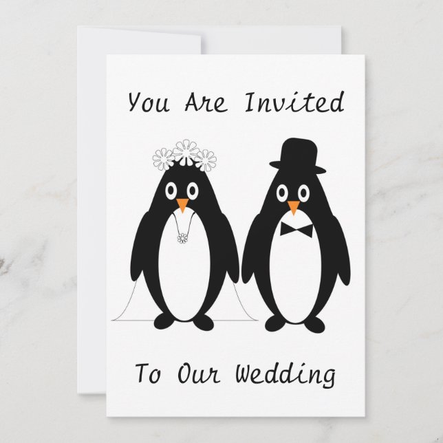 Inbjudan till Penguin Design Wedding (Framsida)