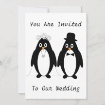 Inbjudan till Penguin Design Wedding