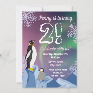 Inbjudan till Penguin-födelsedagsdagen