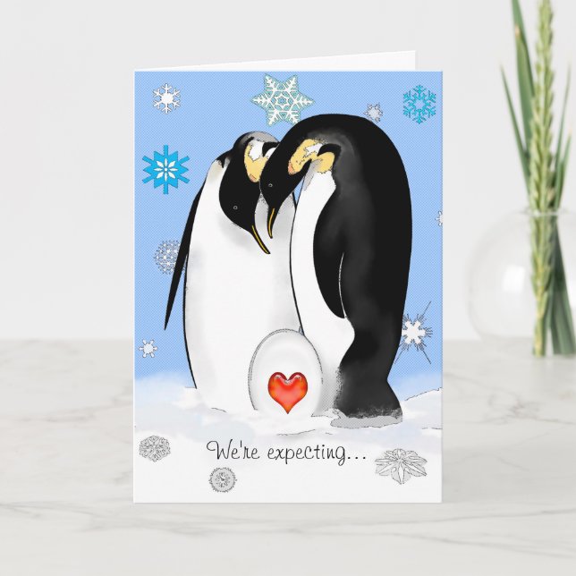 Inbjudan till Penguin Parents Baby Shower (Framsida)