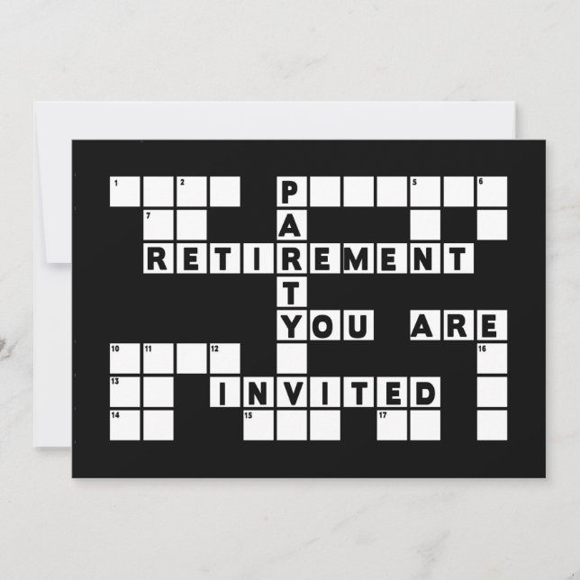 INBJUDAN TILL pension-PARTIET - CROSSWORD PUZZLE (Framsida)