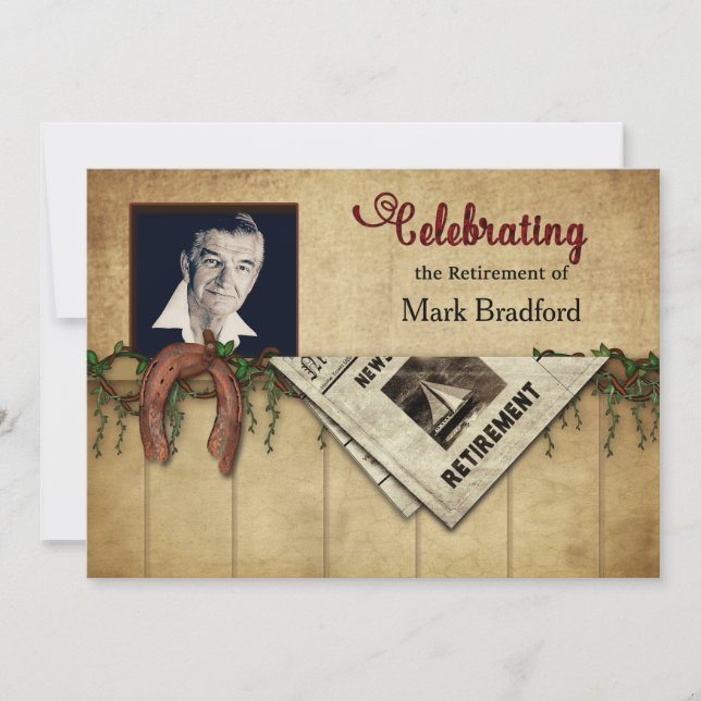 Inbjudan till pension-partiet, foto, hästskor (Framsida)