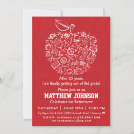 Inbjudan till Pension-partiet Lärare Apple - Röd