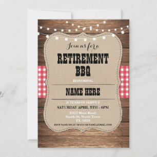 Inbjudan till pension, utdragen Party BBQ Red Inbj