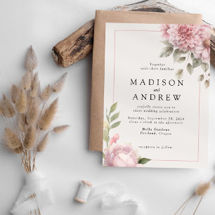 inbjudan till Peony Garden Wedding