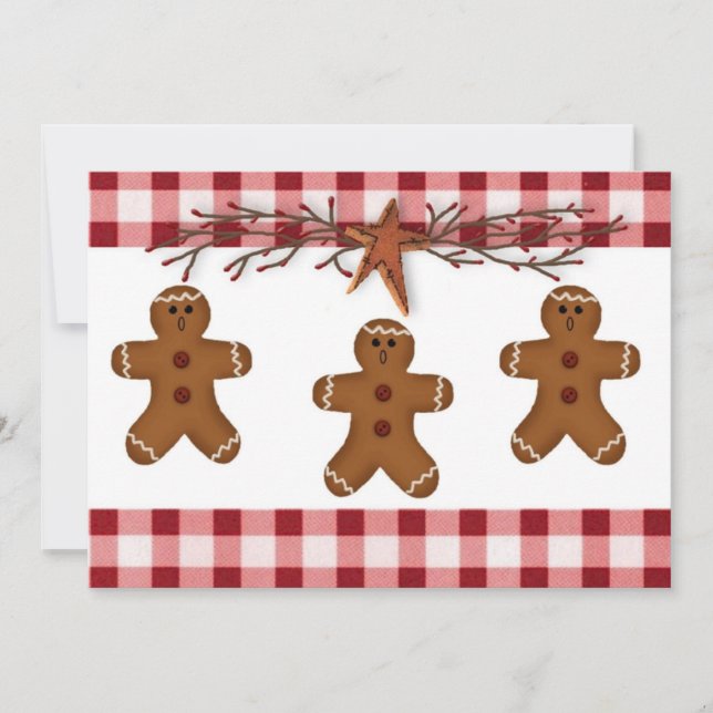 Inbjudan till pepparkaksgubbar för cookie-växling (Framsida)