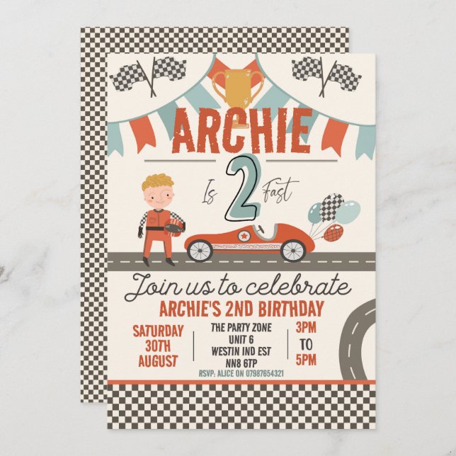 Inbjudan till Perfekt-för barn om körkortstest för (Fram/baksida)