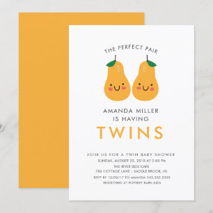 Inbjudan till Perfekt Pair Twillingars Baby Shower
