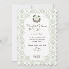 Inbjudan till perfekt Pair Twin Baby Shower