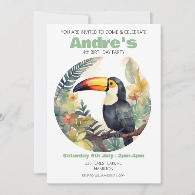 Inbjudan till personlig Barns födelsedag-partiet (Framsida)