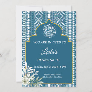 Inbjudan till personlig Blue Henna Night