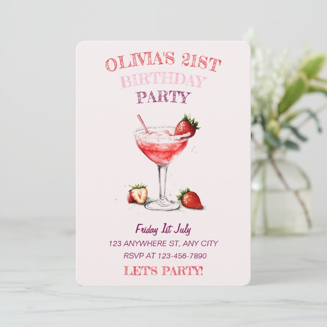 Inbjudan till personlig Cocktail Birthday (Stående Fram)