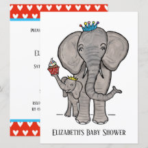 Inbjudan till personlig Cute Elephant Baby Shower
