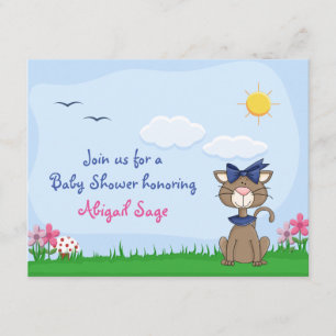 Inbjudan till personlig Cute Kattunge Baby Shower
