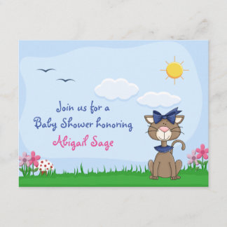 Inbjudan till personlig Cute Kattunge Baby Shower