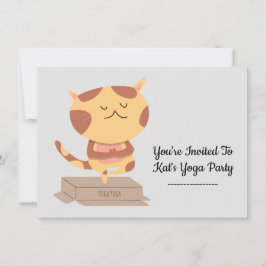 Inbjudan till personlig Cute Yoga Cat-tema