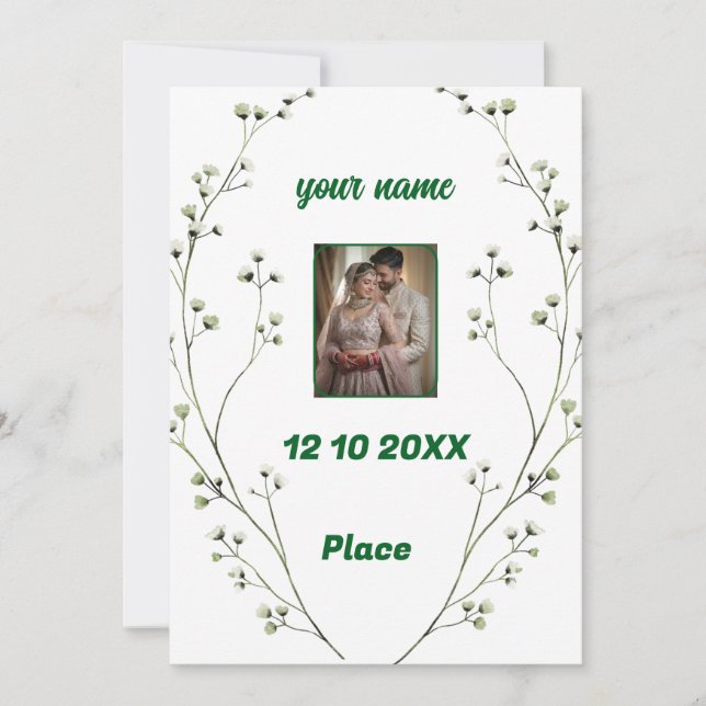 Inbjudan till personlig Elegant bröllop (Framsida)