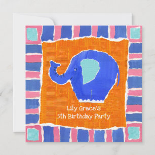 Inbjudan till personlig Elephant Birthday