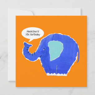 Inbjudan till personlig Elephant Birthday
