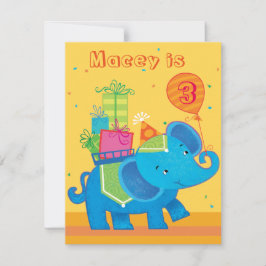 Inbjudan till personlig Elephant Birthday