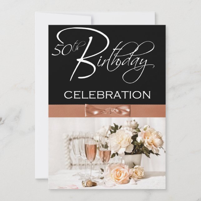 Inbjudan till Personlig för 50 Födelsedagsfester (Framsida)