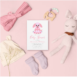 Inbjudan till Personlig för babyvy med Rosa-valpen