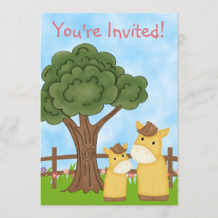 Inbjudan till personlig Horse Baby Shower ~ Girls