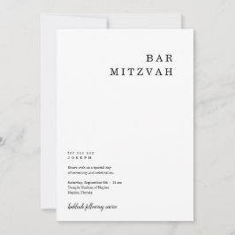 Inbjudan till personlig minimalistiskt Pub Mitzvah