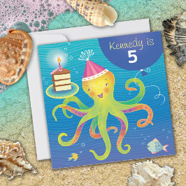 Inbjudan till personlig Octopus-födelsedag
