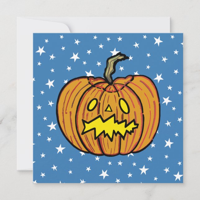 Inbjudan till personlig Pumpkin Halloween fest (Framsida)