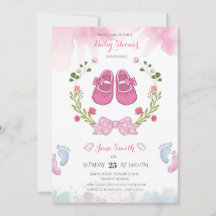 Inbjudan till personlig Rosa Girls Baby Shower