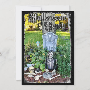Inbjudan till personlig Skeleton Halloween fest
