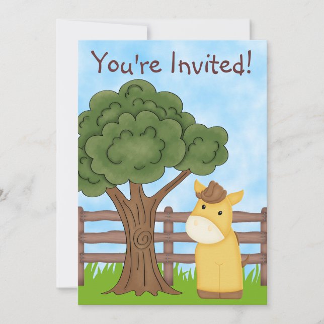 Inbjudan till personlig till hästar på födelsedage (Framsida)