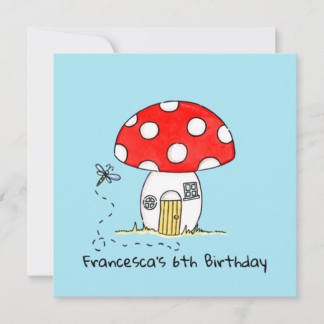 Inbjudan till personlig Toadstool & Dragonfly (Framsida)